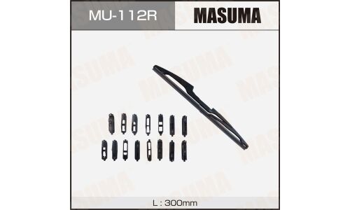 Щётка стеклоочистителя Masuma 300мм (12") каркасная, летняя, для заднего стекла, 15 переходников, 1 шт, арт. MU-112R