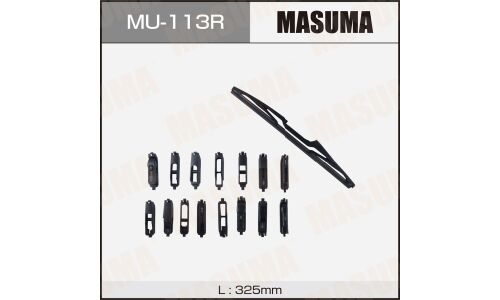 Щетка стеклоочистителя Masuma 325мм (13") каркасная, для заднего стекла, силиконовая, 1 шт