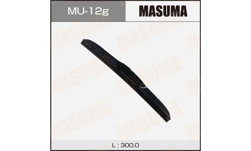 Щетка стеклоочистителя Masuma 300мм (12") гибридная, всесезонная, крепление J-Hook, 1 шт, арт. MU-12g