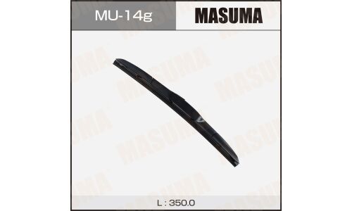 Щетка стеклоочистителя Masuma 350мм (14") гибридная, всесезонная, со спойлером, крепление J-Hook, 1 шт, арт. MU-14g