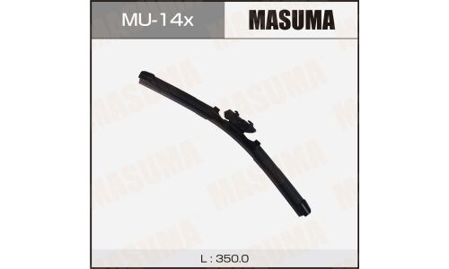 Щетка стеклоочистителя Masuma 350мм (14") бескаркасная, всесезонная, со спойлером, крепление DNTL1.1, для Daihatsu Move/Mira e:S, Subaru Stella/Pleo Plus, Toyota Alphard/Vellfire/Pixis Epoch, 1шт, арт. MU-14x