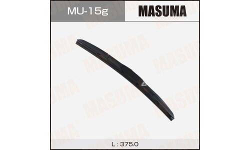 Щетка стеклоочистителя Masuma 375мм (15") гибридная, всесезонная, со спойлером, крепление J-Hook, 1 шт, арт. MU-15g