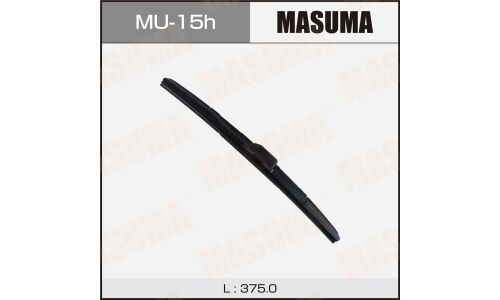 Щетка стеклоочистителя Masuma 375мм (15") гибридная, всесезонная, со спойлером, боковое крепление J-Hook, 1 шт, арт. MU-15h