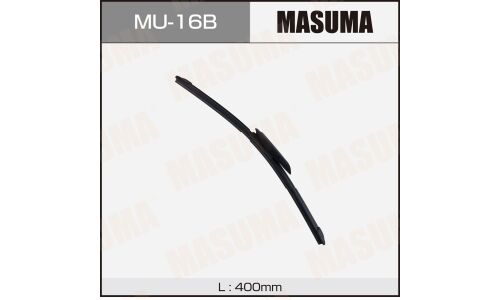 Щётка стеклоочистителя Masuma 400мм (16") бескаркасная, всесезонная, со спойлером, крепление AeroClip, 1 шт, арт. MU-16B