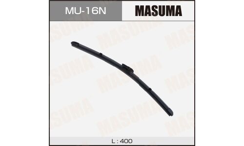 Щётка стеклоочистителя Masuma 400мм (16") бескаркасная, всесезонная, со спойлером, крепление VATL5.1, для Renault Kaptur, 1 шт, арт. MU-16N