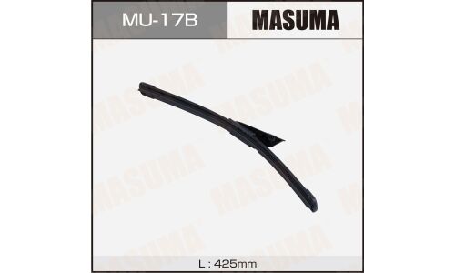 Щетка стеклоочистителя Masuma 425мм (17"), бескаркасная, всесезонная, со спойлером, крепление AeroClip, 1 шт, арт. MU-17B