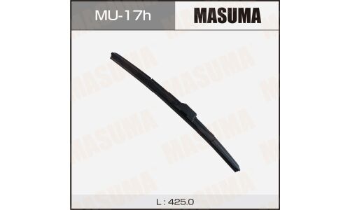 Щетка стеклоочистителя Masuma 425мм (17") гибридная, всесезонная, со спойлером, боковое крепление J-Hook, 1 шт, арт. MU-17h