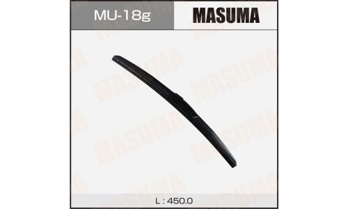 Щетка стеклоочистителя Masuma 450мм (18") гибридная, всесезонная, со спойлером, крепление J-Hook, 1 шт, арт. MU-18g