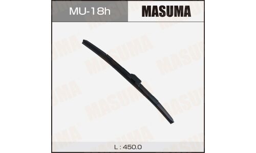 Щетка стеклоочистителя Masuma 450мм (18") гибридная, всесезонная, со спойлером, боковое крепление J-Hook, 1 шт, арт. MU-18h