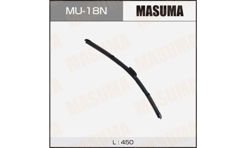 Щетка стеклоочистителя Masuma 450мм (18") бескаркасная, всесезонная, со спойлером, крепление VATL5.1, для Nissan Terrano, Renault Arkana/Duster/Kaptur, 1 шт, арт. MU-18N