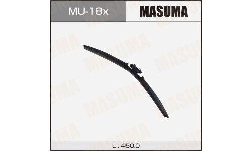 Щетка стеклоочистителя Masuma 450мм (18") бескаркасная, всесезонная, со спойлером, крепление DNTL1.1, для Mazda 6/CX-5/8, 1 шт, арт. MU-18x