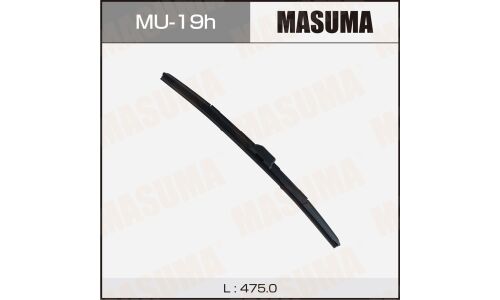 Щетка стеклоочистителя Masuma 475мм (19") гибридная, всесезонная, со спойлером, боковое крепление J-Hook, 1 шт, арт. MU-19h