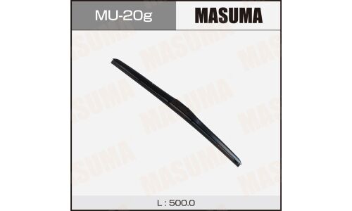 Щетка стеклоочистителя Masuma 500мм (20") гибридная, всесезонная, со спойлером, крепление J-Hook, 1 шт, арт. MU-20g