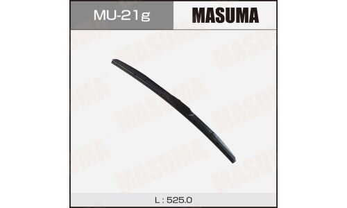 Щетка стеклоочистителя Masuma 525мм (21") гибридная, всесезонная, со спойлером, крепление J-Hook, 1 шт, арт. MU-21g