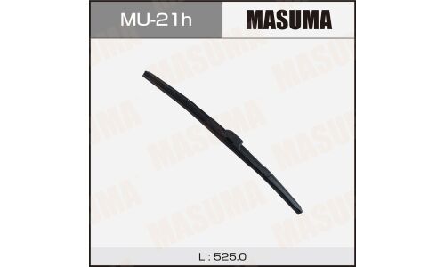 Щетка стеклоочистителя Masuma 525мм (21") гибридная, всесезонная, со спойлером, боковое крепление J-Hook, 1 шт, арт. MU-21h