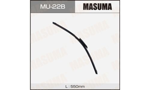 Щётка стеклоочистителя Masuma 550мм (22") бескаркасная, всесезонная, со спойлером, крепление AeroClip, 1 шт, арт. MU-22B