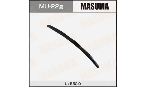 Щетка стеклоочистителя Masuma 550мм (22") гибридная, всесезонная, со спойлером, крепление J-Hook, 1 шт, арт. MU-22g