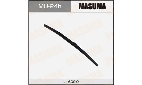 Щётка стеклоочистителя Masuma 600мм (24") гибридная, всесезонная, со спойлером, боковое крепление J-Hook, 1 шт, арт. MU-24h