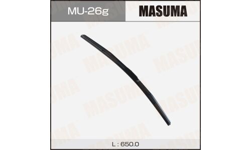 Щетка стеклоочистителя Masuma 650мм (26") гибридная, всесезонная, со спойлером, крепление J-Hook, 1 шт, арт. MU-26g