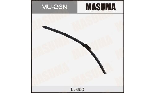 Щетка стеклоочистителя Masuma 650мм (26") бескаркасная, всесезонная, со спойлером, крепление VATL5.1, для Nissan Terrano, Renault Duster/Kaptur, 1 шт, арт. MU-26N
