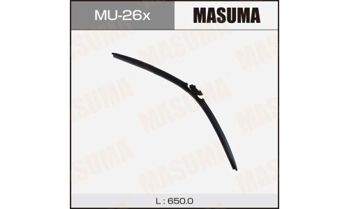 Щетка стеклоочистителя Masuma 650мм (26") бескаркасная, всесезонная, со спойлером, крепление DNTL1.1, для Lexus NX/RX, Mazda CX-9, Subaru Impreza/XV, Toyota C-HR, 1 шт, арт. MU-26x