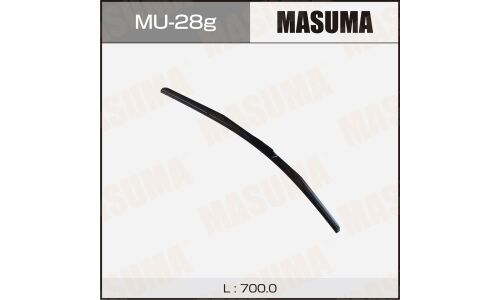Щетка стеклоочистителя Masuma 700мм (28") гибридная, всесезонная, со спойлером, крепление J-Hook, 1 шт, арт. MU-28g