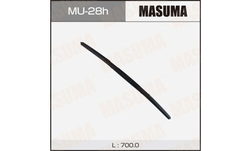 Щетка стеклоочистителя Masuma 700мм (28") гибридная, всесезонная, со спойлером, боковое крепление J-Hook, 1 шт, арт. MU-28h