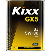 Масло моторное Kixx GX5 5w30, полусинтетическое, API SJ, для бензинового двигателя, 4л, арт. L531744TE1