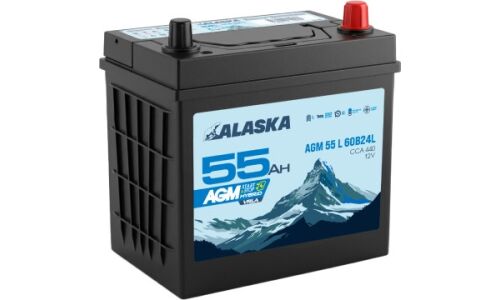 Аккумулятор Alaska AGM 60B24L, 55Ач, CCA 440А, необслуживаемый, арт. A3155