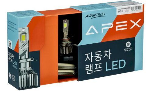 Лампа светодиодная Avantech LED Apex HB3(9005) (P20d, T12), 12В, 75Вт, 6500К, комплект 2 шт, CANbus, арт. ALBHB375W