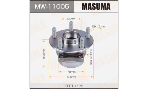 Ступица колеса Masuma, арт. MW-11005