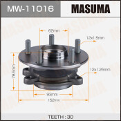 Ступица колеса Masuma, с ABS, передняя, для Toyota RAV4, арт. MW-11016