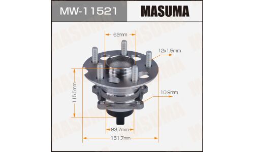 Ступица колеса Masuma, с ABS, задняя, для Toyota Alphard / Estima, арт. MW-11521