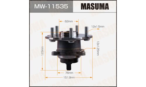 Ступица колеса Masuma, с ABS, задняя, для Toyota Harrier, арт. MW-11535