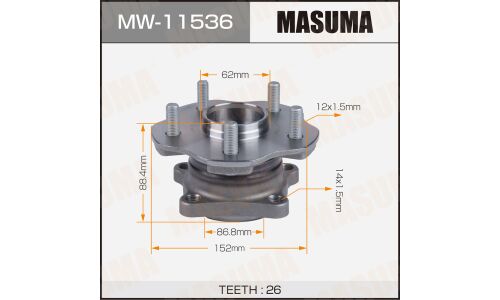 Ступица колеса Masuma, задняя, для Lexus RX200t / RX450h, арт. MW-11536