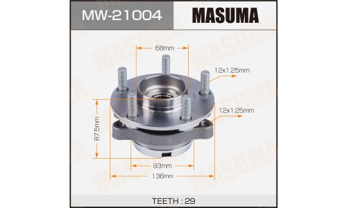 Ступица колеса Masuma, арт. MW-21004