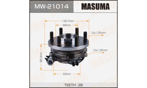 Ступица колеса Masuma, с ABS, передняя, для Nissan Pathfinder, арт. MW-21014