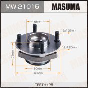 Ступица колеса Masuma, с ABS, передняя, для Nissan Tiida / Cube, арт. MW-21015