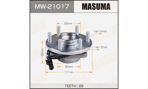 Ступица колеса Masuma, с ABS, передняя, для Infiniti QX56 / QX80, арт. MW-21017