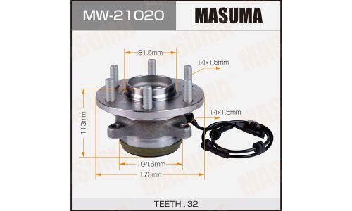 Ступица колеса Masuma, с ABS, передняя, для Nissan Patrol, арт. MW-21020