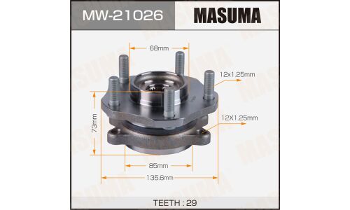 Ступица колеса Masuma, с ABS, передняя, для Nissan X-Trail, арт. MW-21026