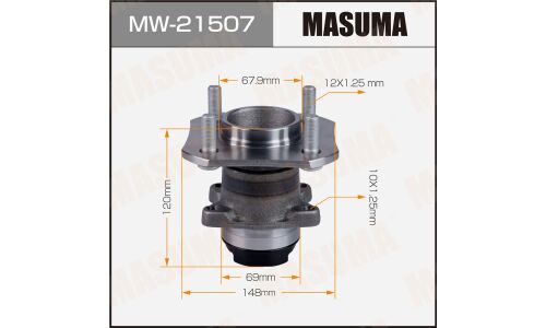 Ступица колеса Masuma, с ABS, задняя, для Nissan Tiida, арт. MW-21507