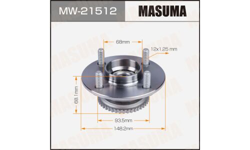 Ступица колеса Masuma, с ABS, задняя, для Nissan Almera, арт. MW-21512