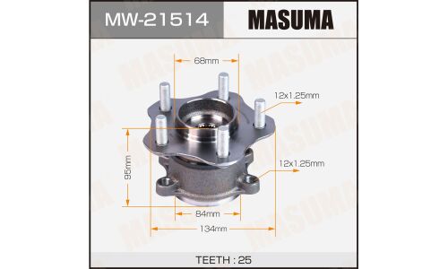 Ступица колеса Masuma, с ABS, задняя, для Renault Koleos, арт. MW-21514
