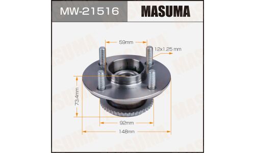 Ступица колеса Masuma, с ABS, задняя, для Nissan Almera / Primera, арт. MW-21516