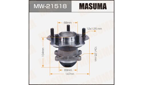 Ступица колеса Masuma, с ABS, задняя, для Nissan Tiida / Sentra, арт. MW-21518