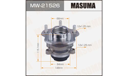 Ступица колеса Masuma, с ABS, задняя, для Nissan X-Trail / Qashqai, арт. MW-21526