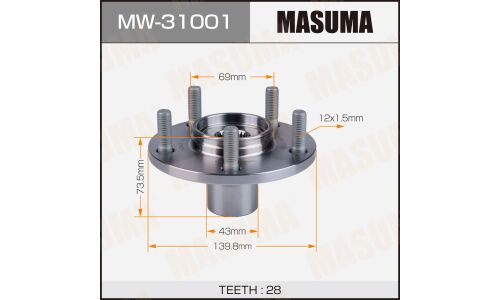Ступица колеса Masuma, передняя, для Mitsubishi Outlander, арт. MW-31001