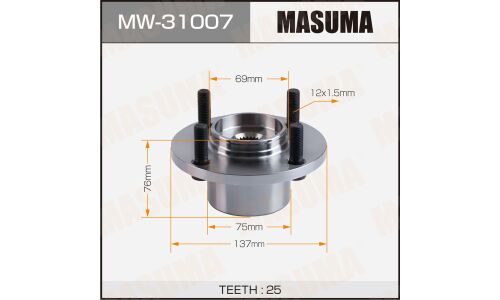 Ступица колеса Masuma, передняя, для Mitsubishi Colt, арт. MW-31007