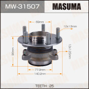 Ступица колеса Masuma, арт. MW-31507 Ступица колеса Masuma, арт. MW-31507